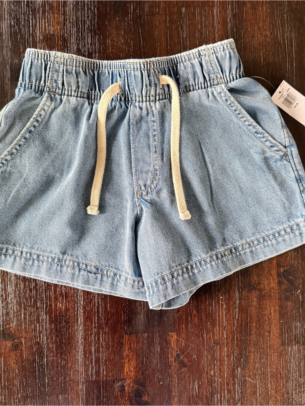 Old Navy Light Blue Denim Drawstring Shorts